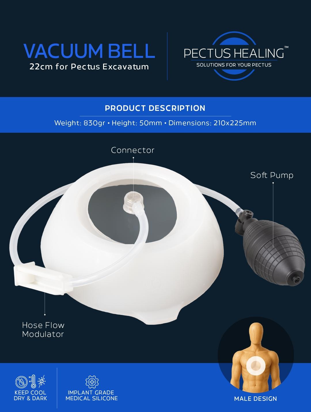 VACUUM BELL 22 x 21 CM - Non-surgical treatment Products – Pectus