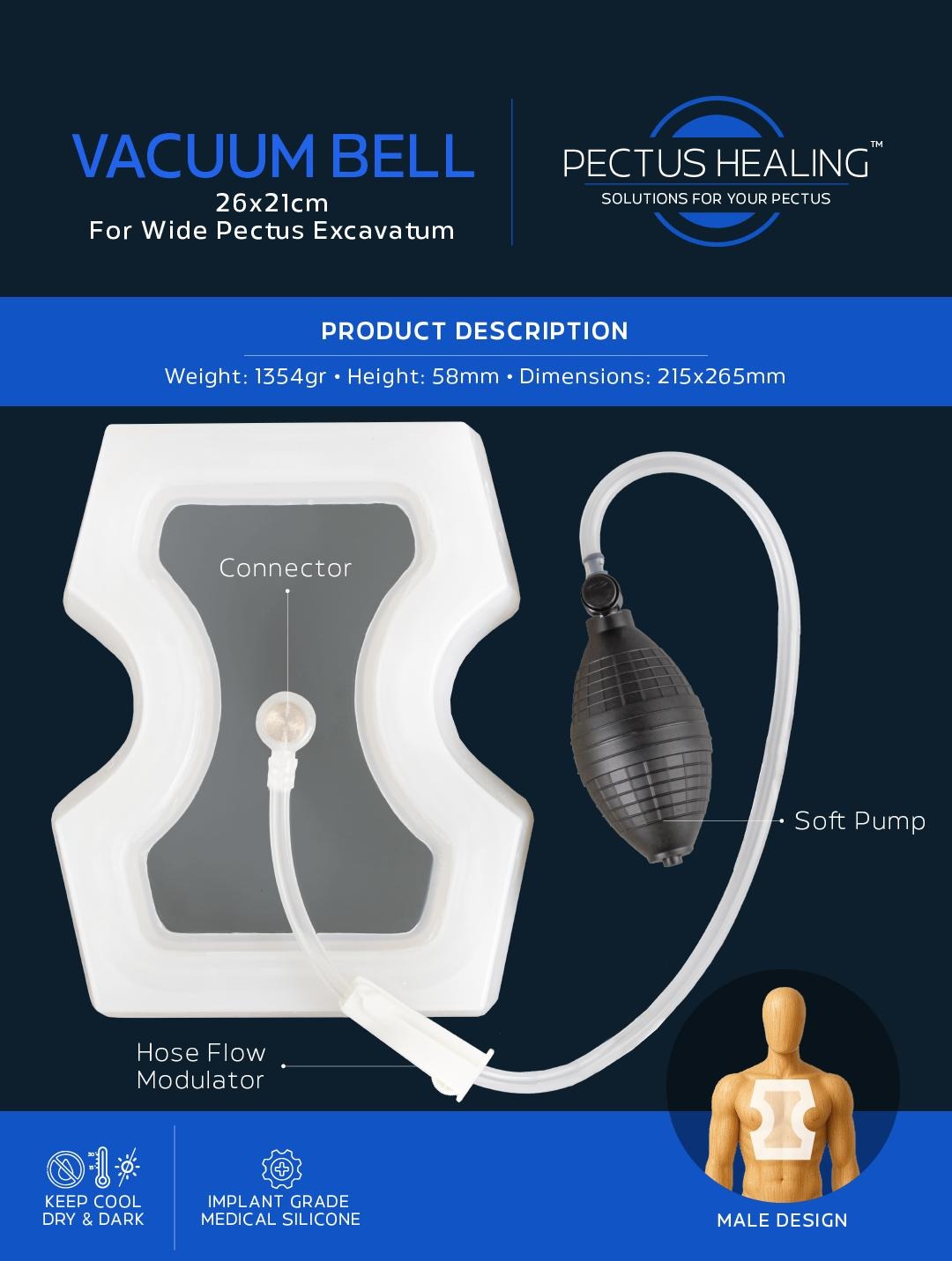Vacuum Bell 26x21 cm – Wide Pectus Excavatum Device | PECTUS